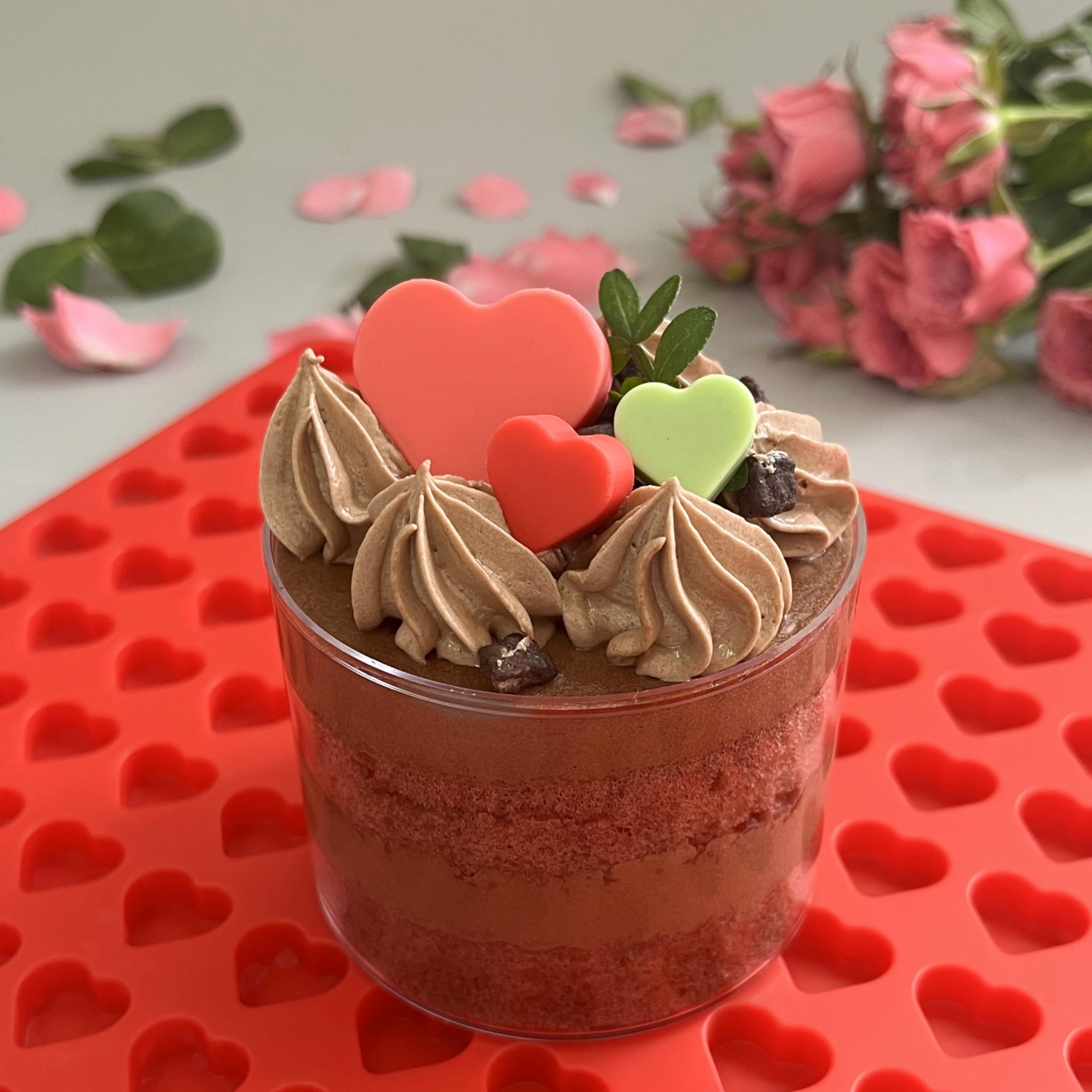 Mini moldes de silicona con forma de corazón para gomitas de chocolate, moldes de cera y resina (S)