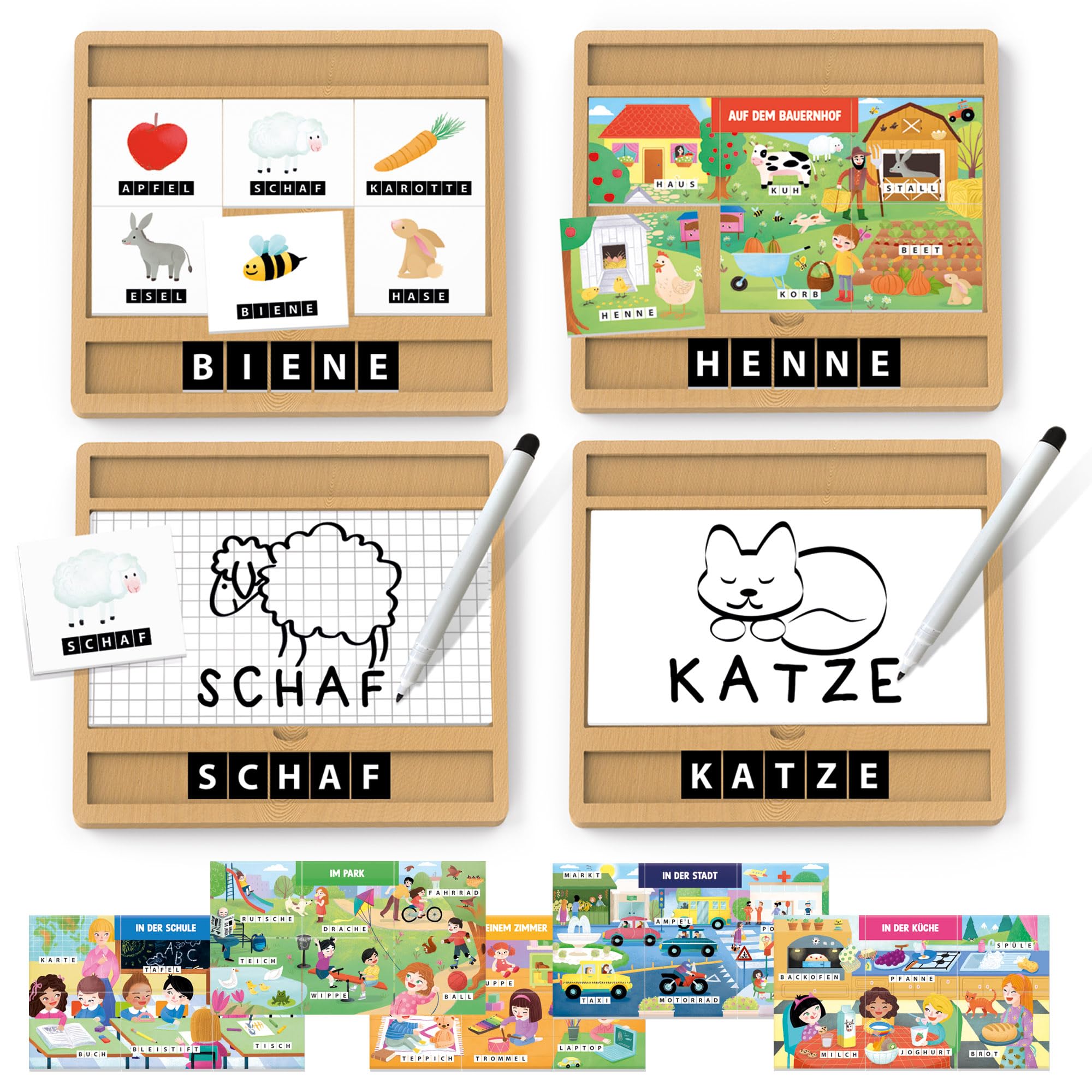 Headu "My First Encyclopedia Montessori - Learn to Know Words, Write and Read!: Juego educativo para niños de 3 a 6 años, versión alemana (DE59001)