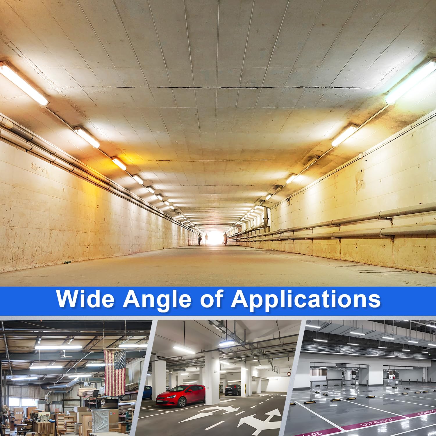 4FT LED Vapor Tight Lights 40W 50W 60W Selectable 3CCT 3000K 4000K 5000K Tunable 7800LM Vapor Proof Light — view 9