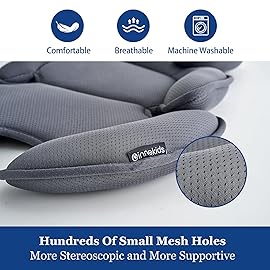 Innokids Head and Body Support Pillow Infant Car Seat Insert for Newborn to Toddler Stroller Cushion (Grey)