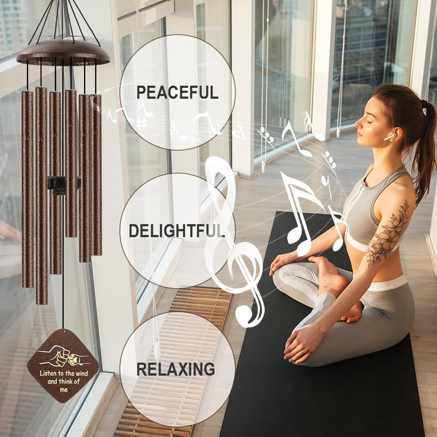 Dog Memorial Gifts, Pet Memorial Wind Chimes for Dogs, Loss of Dog Passing Away Remembrance Bereavement Sympathy Gift, Cat Memorial 32" - Image 4