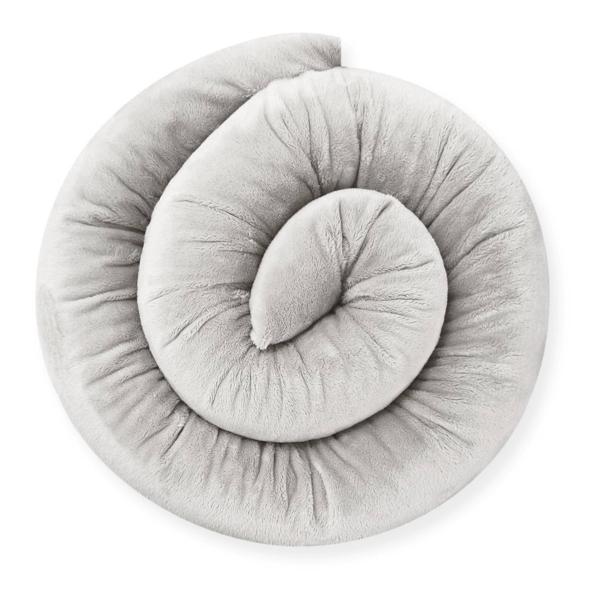 Bettschlange Bettrolle Bettkissen Seitenschläferkissen Stillkissen Kuschelkissen Bettumrandung Zugluftstopper(Grau, 140 cm)