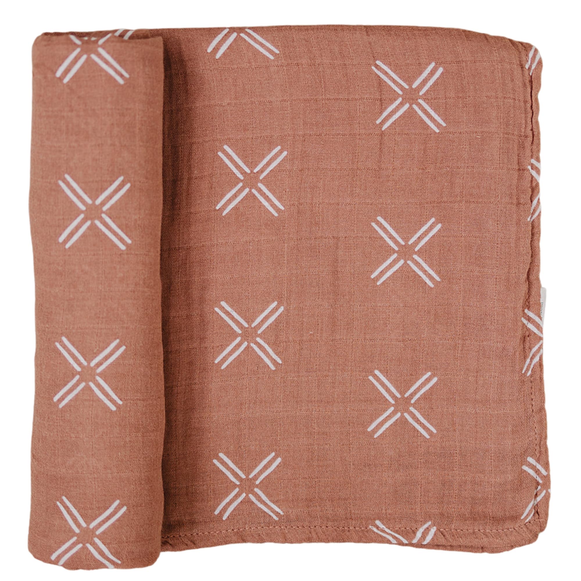 Mebie Baby Just Peachy Muslin Swaddle, Modern and Neutral Swaddle Blanket for Baby Girl or Boy, Soft Baby Blankets, Newborn Swaddle Blanket, 0-3 Month, Comfy Wrap, Baby Essentials &amp; Gifts