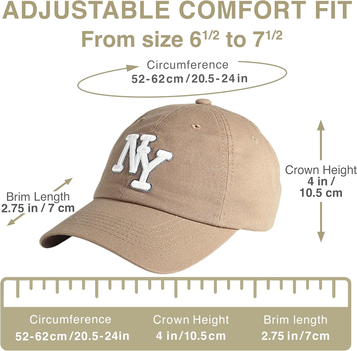 NY 3D Embroidered Cotton Dad Hat – New York Baseball Cap, Adjustable Metal Buckle Strap, Unstructured Low-Profile Style