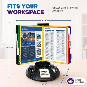 Ultimate Office AdjustaView Supply Base Desk Reference Display Organizer CL