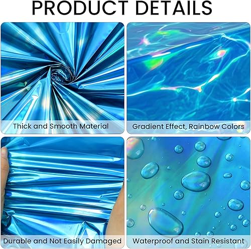 Miniatura 5 de 3 manteles iridiscentes con olas oceánicas, manteles desechables de plástico de 54 x 108 pulgadas, manteles con estampado de agua para playa, Océano
