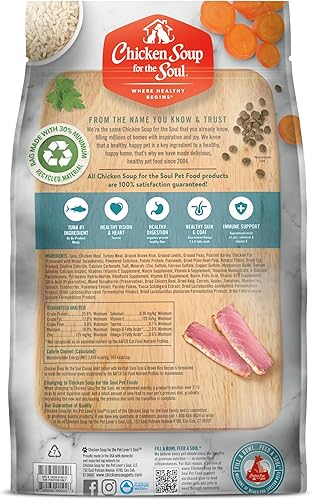 Miniatura 9 de Chicken Soup for Soul Pet Food Indoor Cat - Atún y arroz integral, bolsa de 4.5 libras, para todas las etapas de la vida, comida seca para gatos
