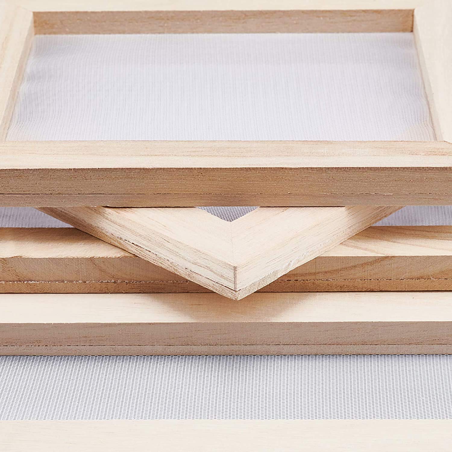 Método de fabricación de Papel Antiguo Fabricación de Papel de Madera Fabricación de Papel de Madera moldes de Pantalla de Marco para Manualidades de Bricolaje Suministros 20x20cm