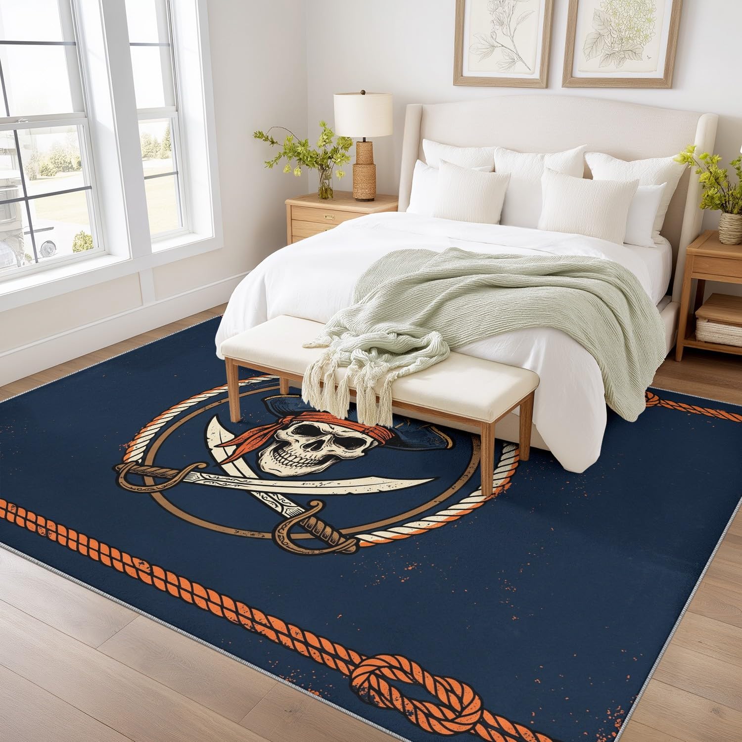 Générique Artistique Élégant Surface Lavable Tapis de Peinture à l'huile Fleurs, Doux à Poil Bas Grands, Tapis Sol de l’entrée des Moquette pour Salon Chambre Salle à Manger 60 x 120 cm