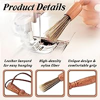 Vista 2 de Savina Cepillo de limpieza para máquinas de coser y sergers - Herramienta de coser, cepillo de pelusa de madera con una correa para colgar