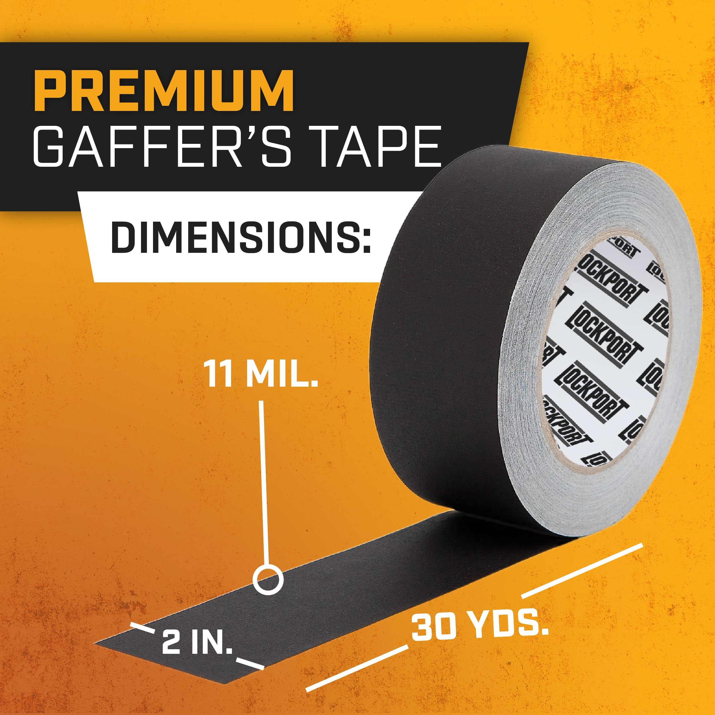 Lockport 2 Inch Black Gaffers Tape, 4-Pack