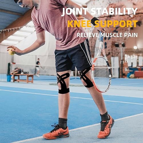 Miniatura 2 de IEADEN Cinta de kinesiología precortada para rodillas, 10 unidades, soporte y estabilidad de rodilla, cinta atlética para aliviar el dolor de