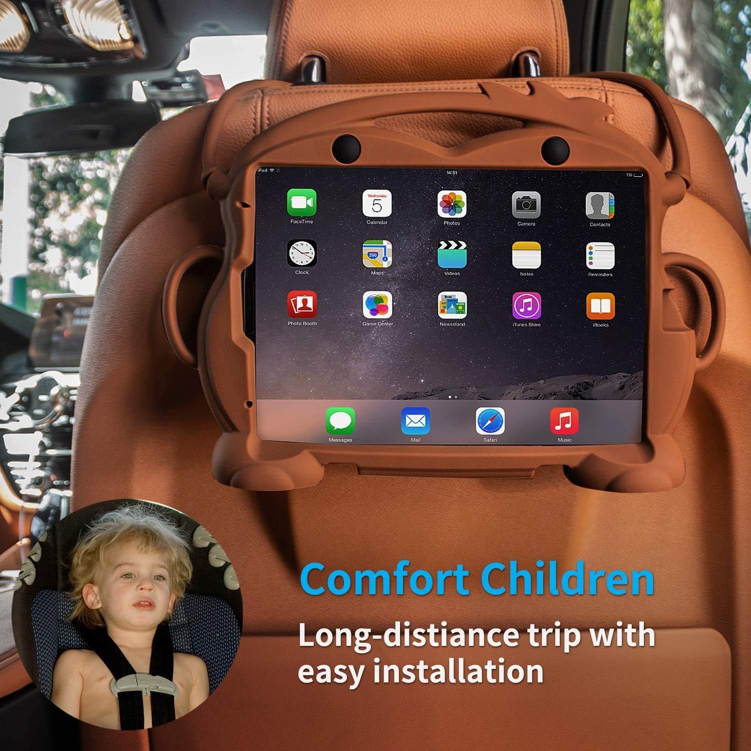 Monkey Kid Case Compatible for iPad Air 5/4 10.9 "2020 iPad Pro 11 Inch 2020 & 2018 Lovely Cartoon Shockproof Silicone Protective Convertible Handle Stand [BPA Free] (Brown)