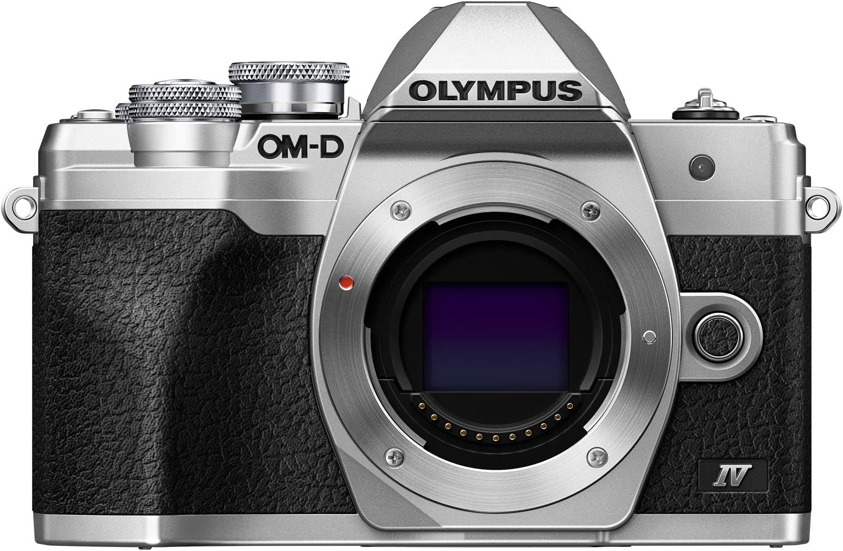 OLYMPUS E-M10 Mark IV Silver Micro Four Thirds System Camera 20MP Sensor 5-Axis Image Stabilization 4K Video Wi-Fi