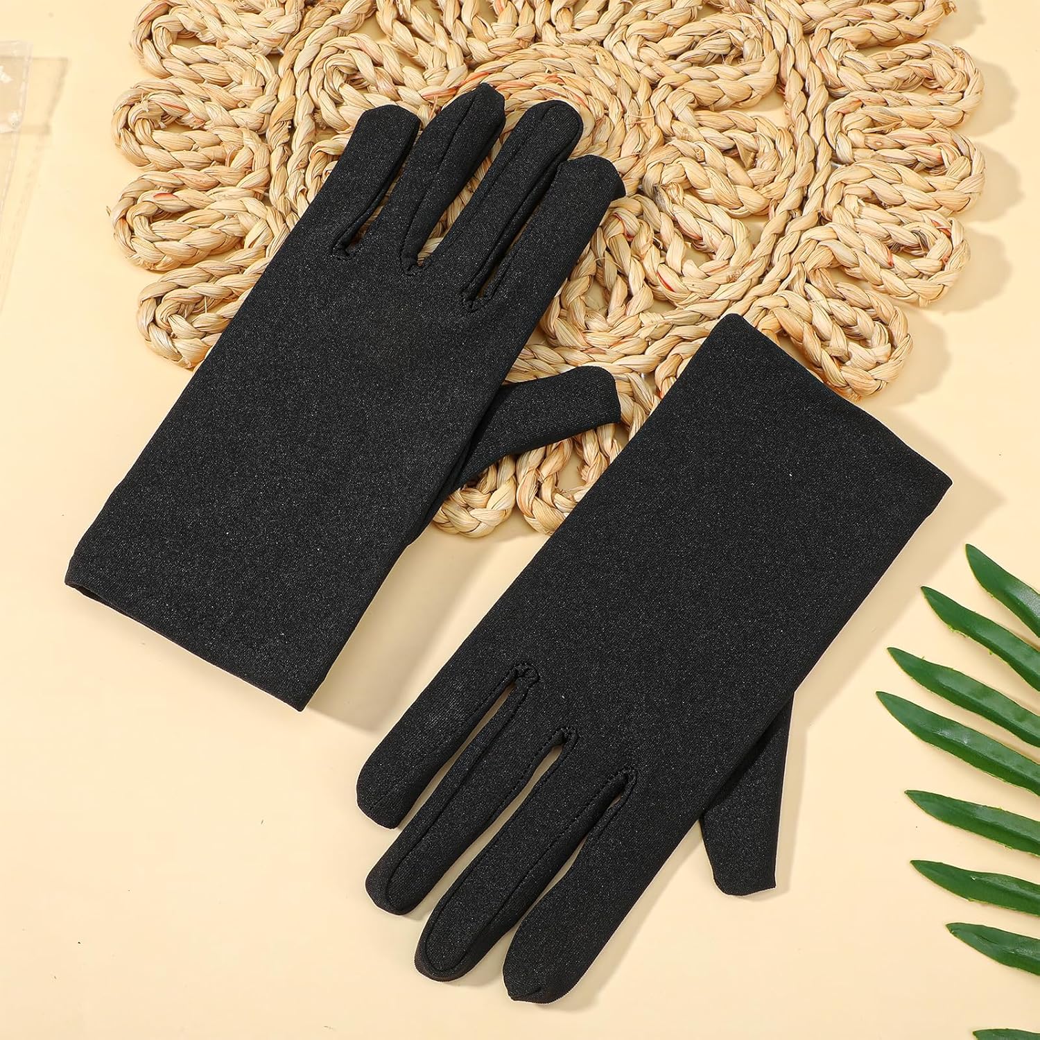 Men's and Women's Wrist Length Spandex Gloves, Black Costume Glof, Adult Spandex Gloves, Cosplay Party Wedding Prom Glof - Image 7
