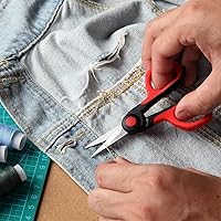 Vista 5 de LIVINGO Tijeras pequeñas y afiladas de 4.5 pulgadas, punta puntiaguda con detalle preciso, tijeras de acero inoxidable para cortar tela, hilo