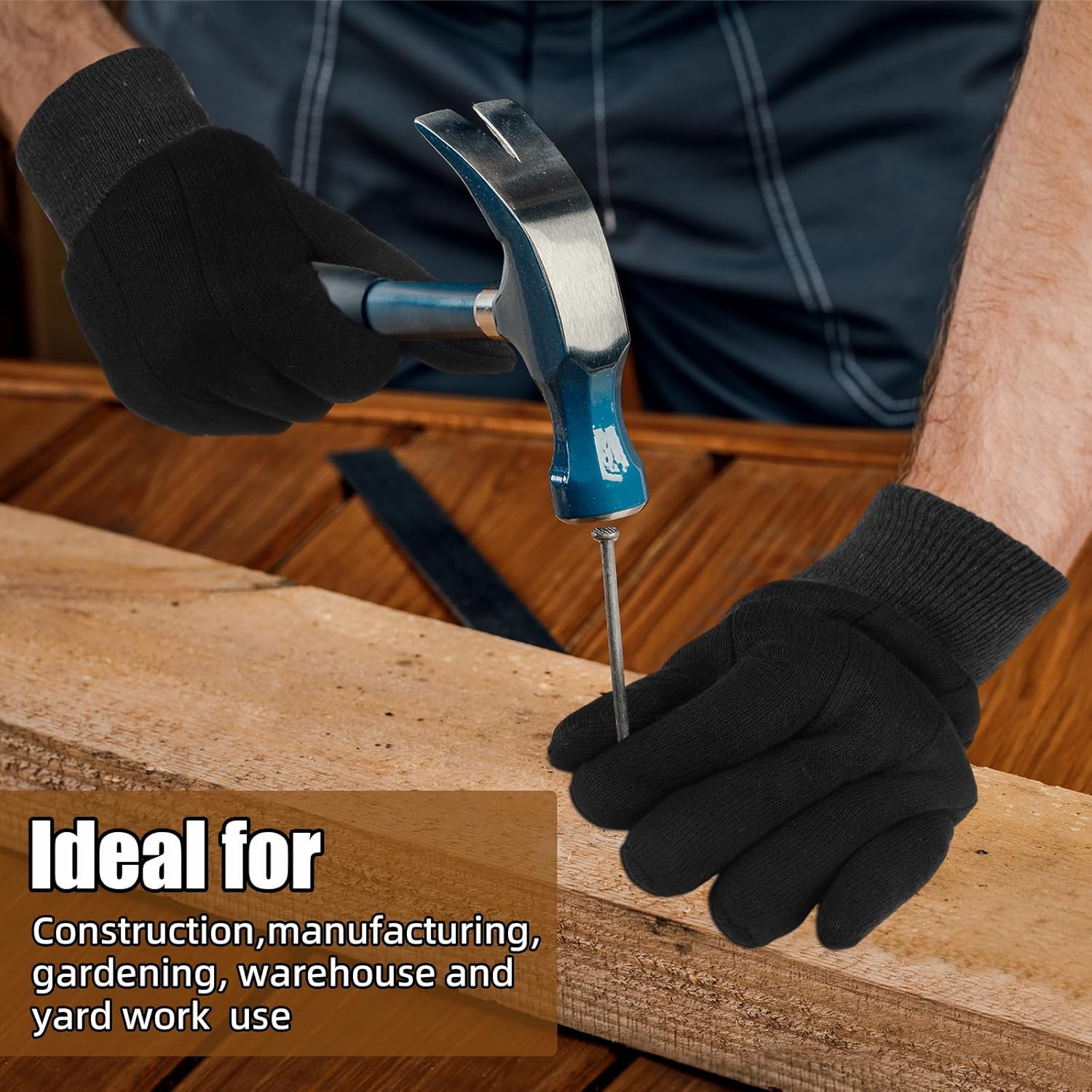 84 Pairs Jersey Winter Work Glove Adult Safe Versatile Lightweight Cotton Blend Garden Gloves for Women Men, Large - Image 5