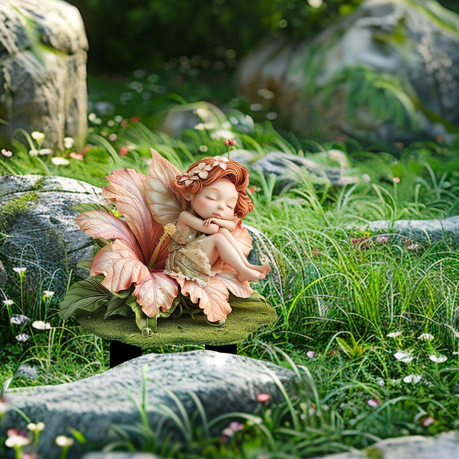 Amazon.co.jp: 2D 妖精フィギュア ガーデン プラグ、屋外ミニチュア