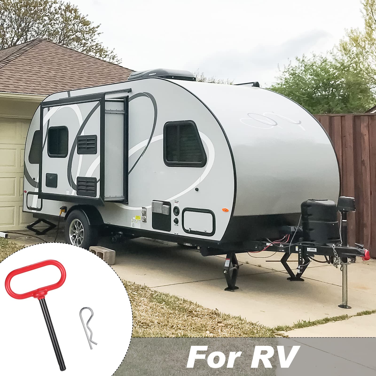 BBTO 8 Pcs Trailer Hitch pin 3/8 x 4 Inch Hitch Pin Locking Mower Clevis Hitch Pins with Clips and Handles Tractor Accessories for Farm, Turn Mower, Towing Cargo, Boat, Car, Truck, Bike(Red)