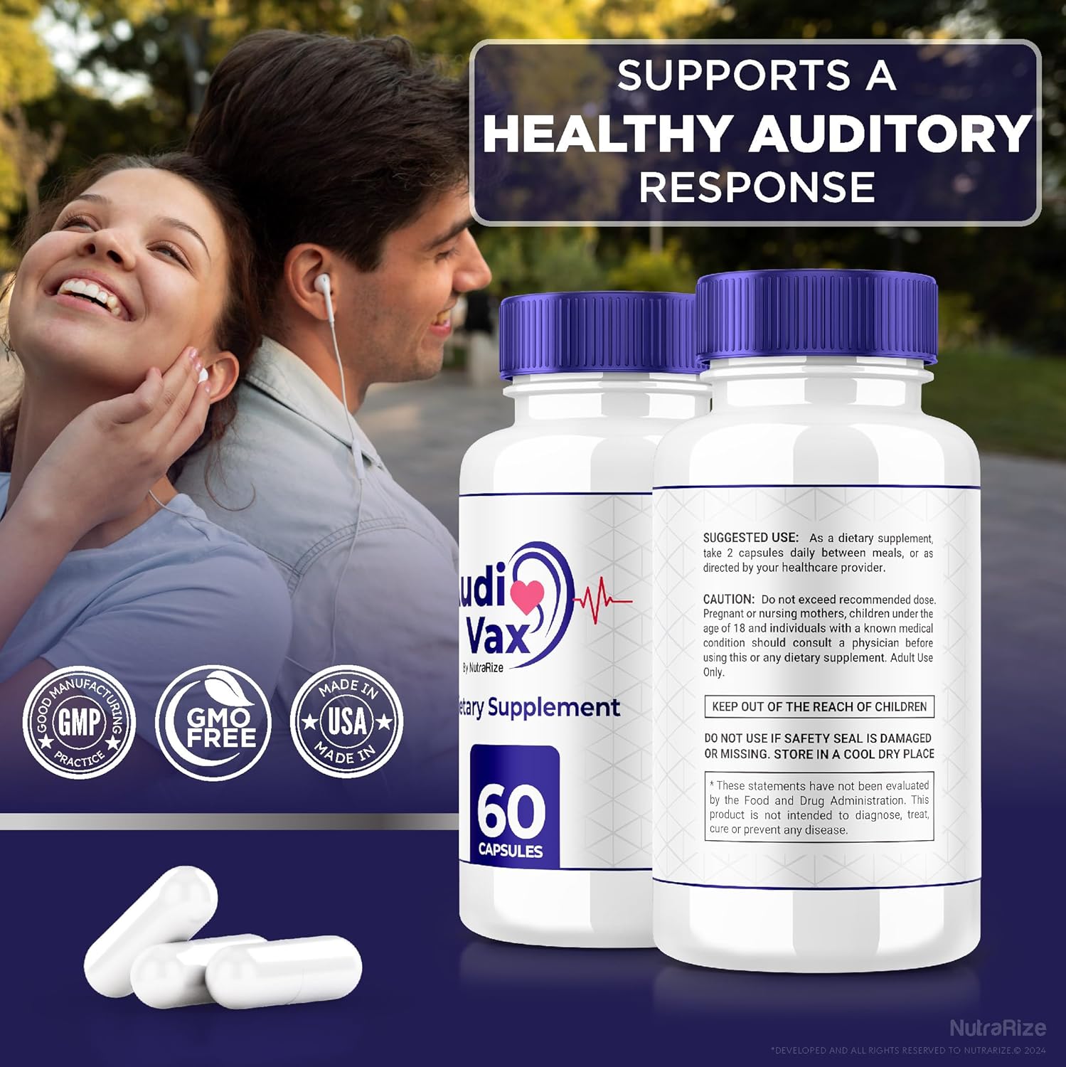 Audivax - Audivax Advanced Max Ear Support, Natural Formula to Promote Inner Ear Health, Audivax Maximum Strength for Hearing Health, Official Auditory Pills, Audivax Reviews (60 Capsules)