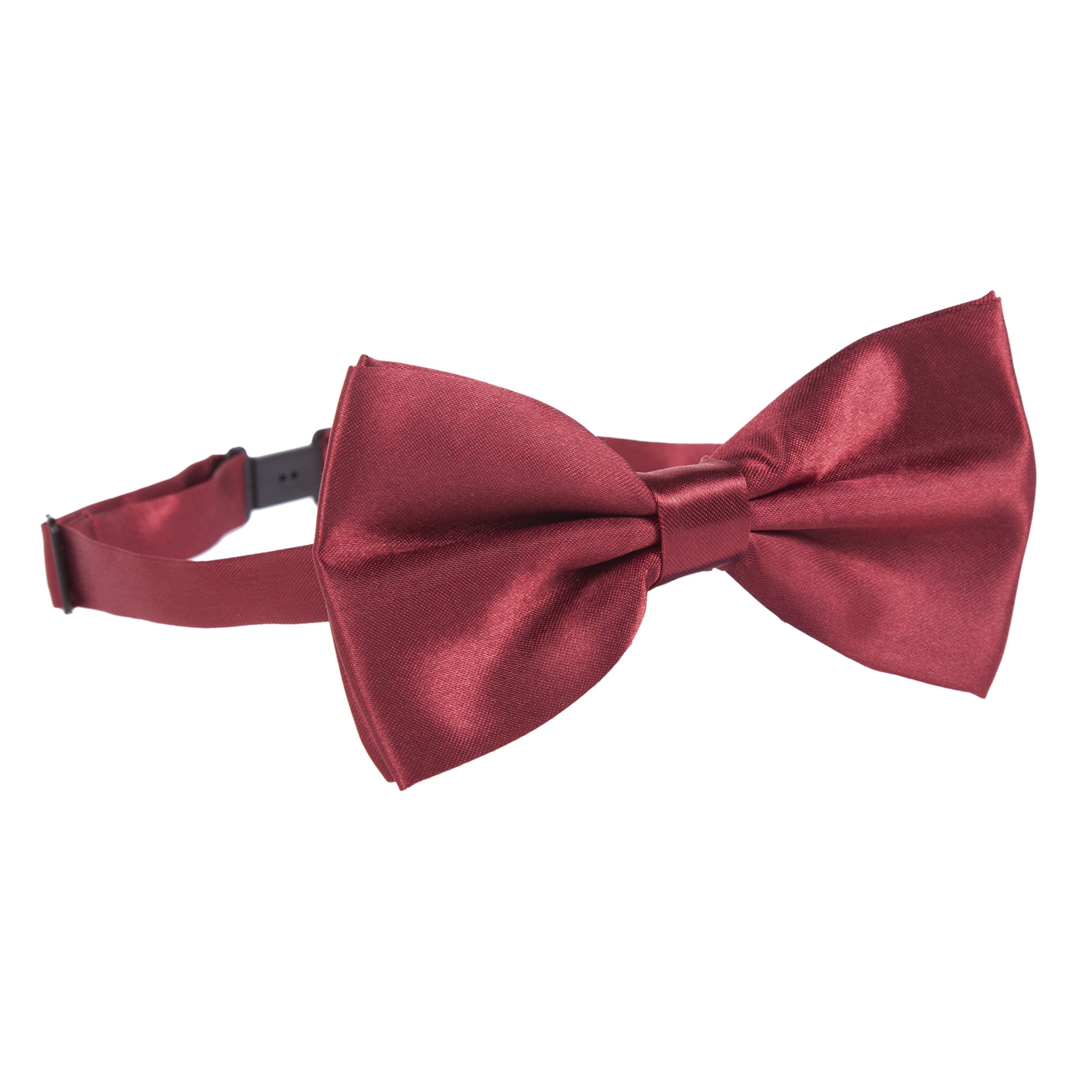 The Tie Company Men's Maroon The Tie Co™ Pre-Tied & Adjustable Satin Solid Colour Classic Plain Bow Tie (Maroon)