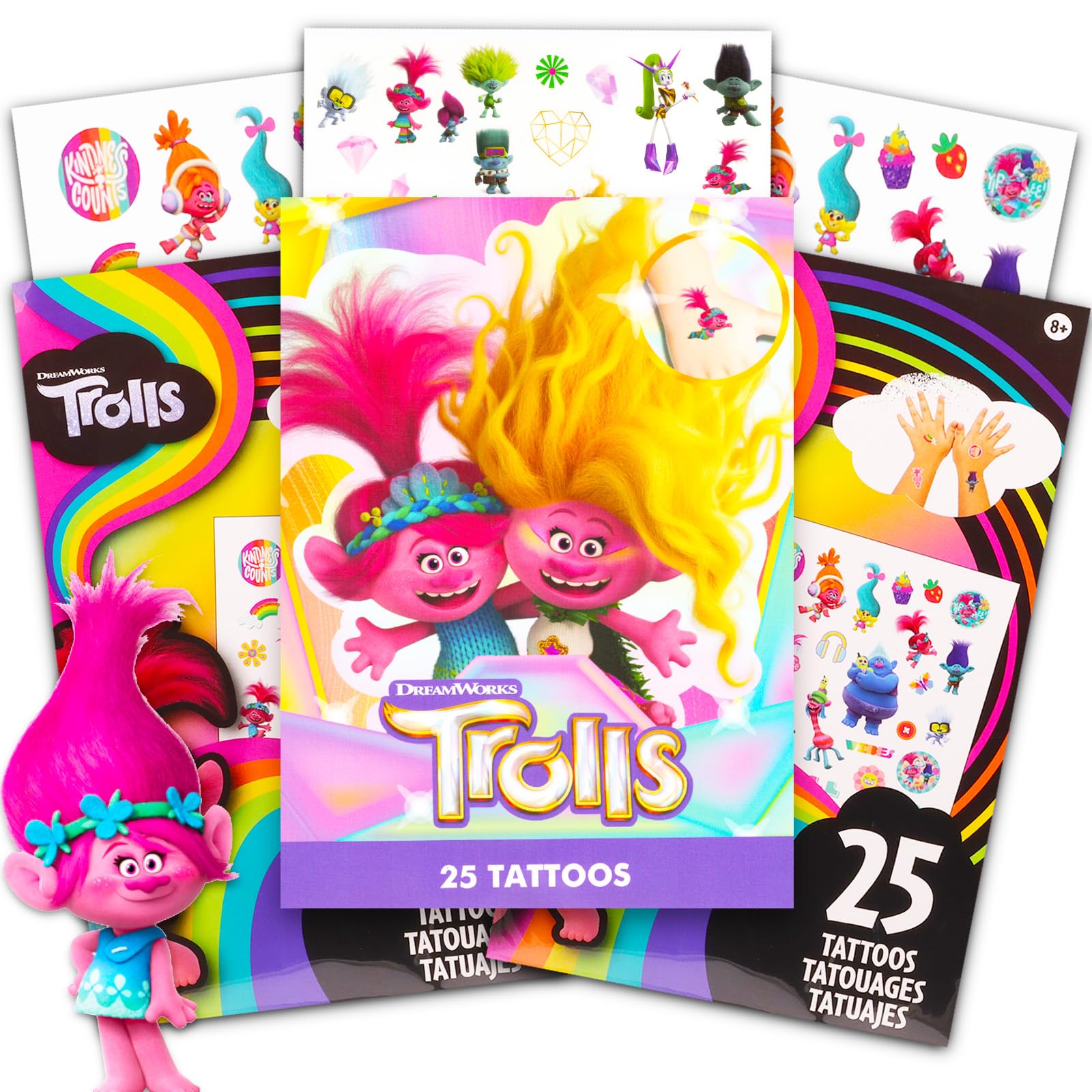 Trolls Temporary Tattoos Party Favor Pack Bundle with 75 Trolls Tattoos Trolls Party Supplies And Party Activities Trolls Party Favors