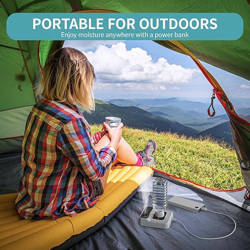 Miniatura 5 de Humidificadores portátiles para viajes, pequeño mini humidificador con apagado automático, luz nocturna y bolsa de almacenamiento para hotel,