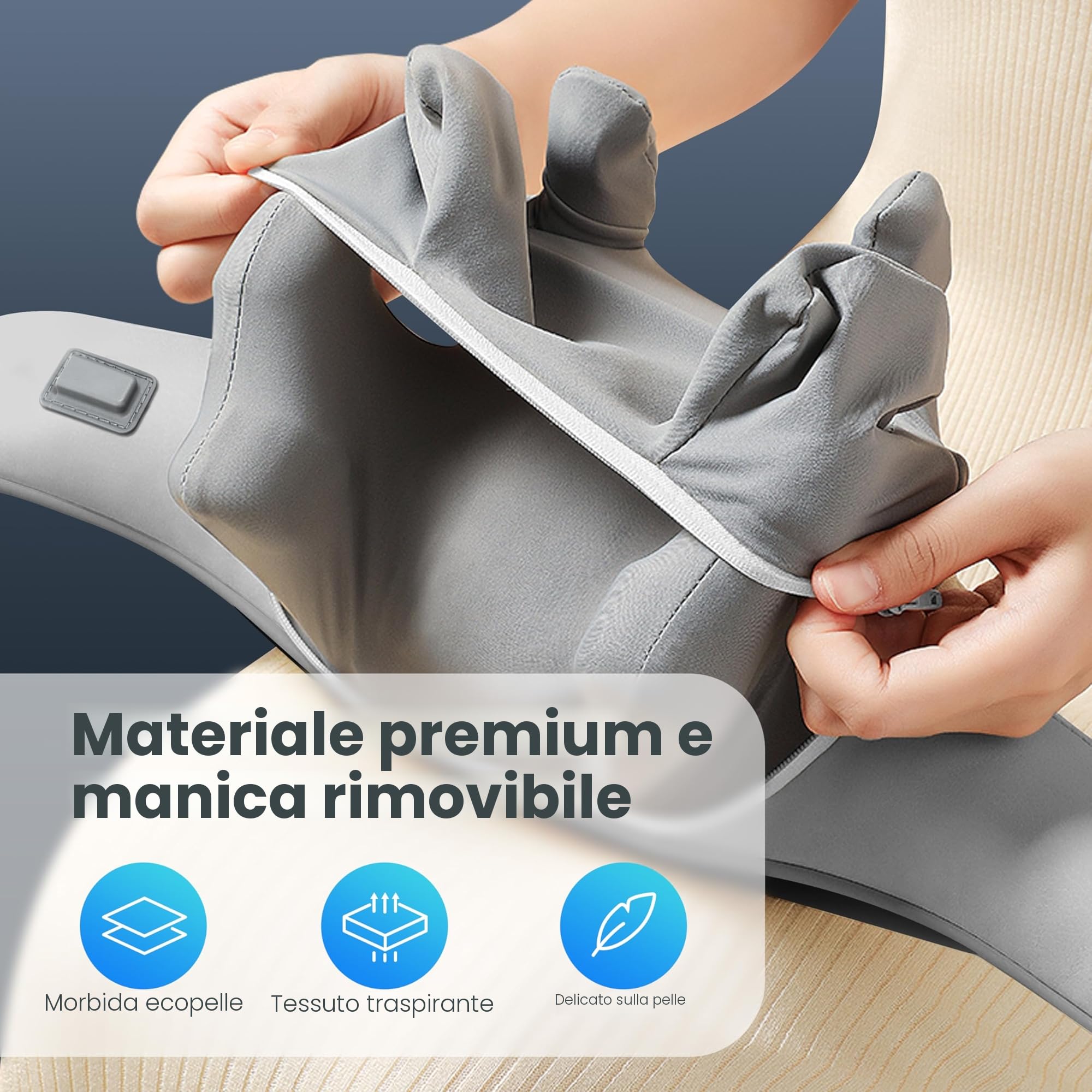 COMFIER Massaggiatore cervicale 6D, massaggiatore senza fili per spalle e collo con 2 livelli di riscaldamento, rivestimento lavabile, massaggio profondo, regalo per mamma e papà