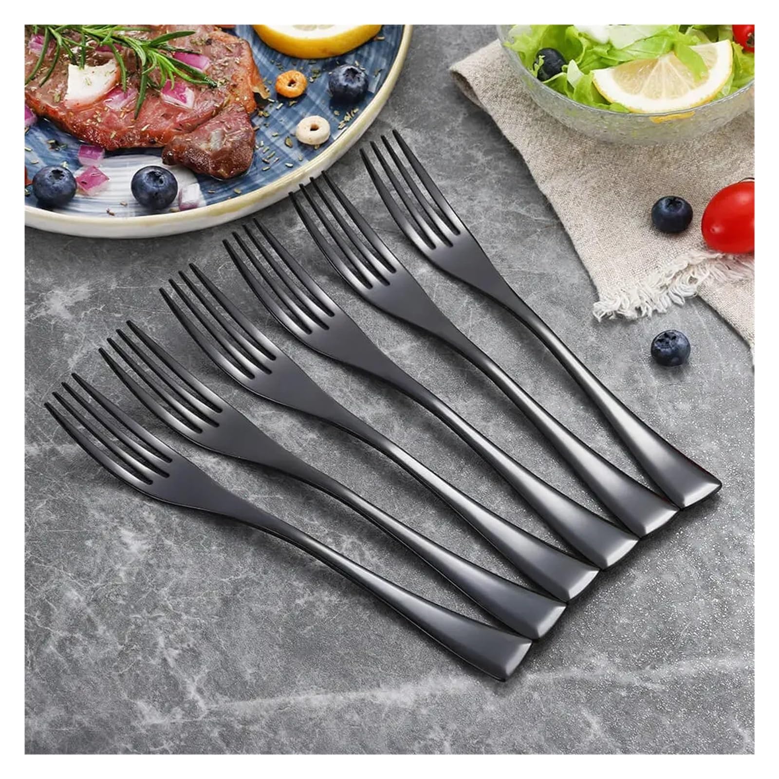 Forchetta da tavola in acciaio inox, set lucido da 6 pezzi
