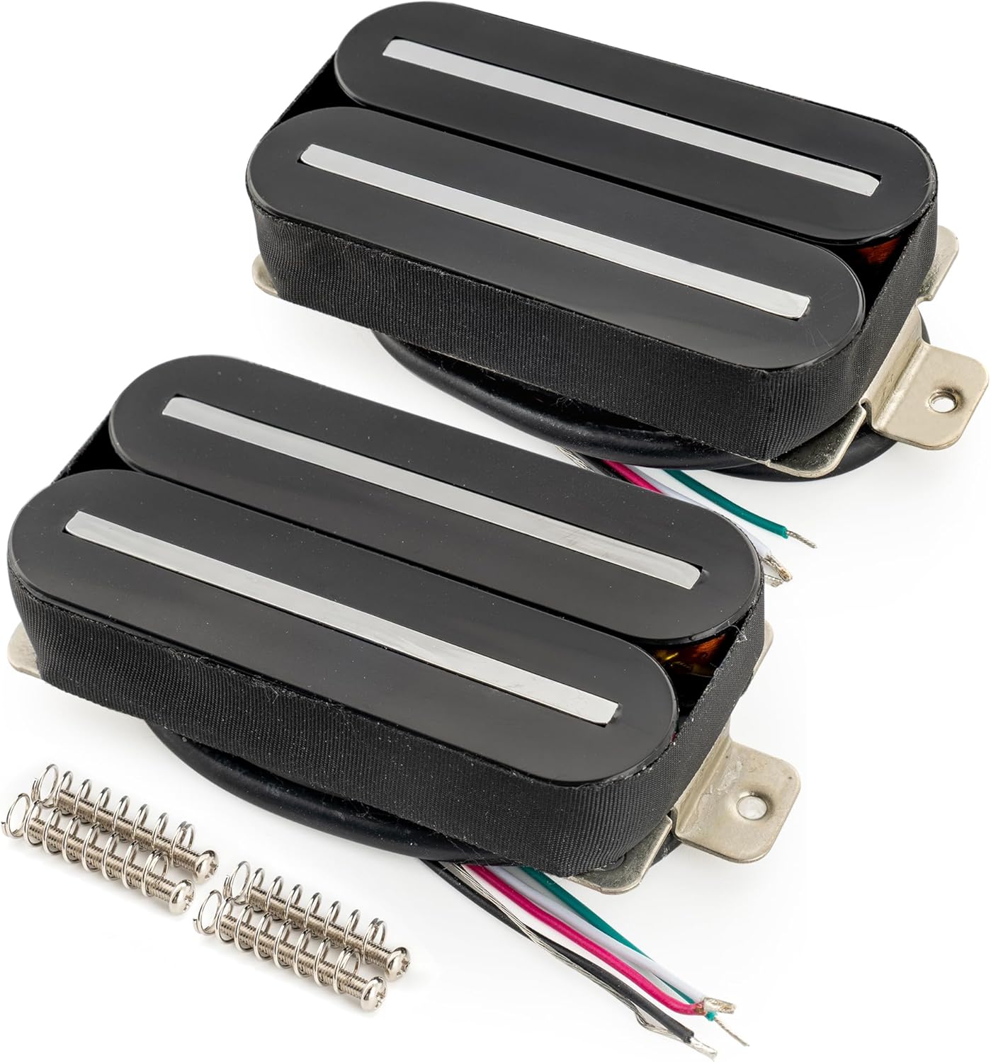 Musiclily Pro HH-DJRC Ceramic Rail Blade Humbucker Neck Bridge Pickups Set 8K/14.5K for Electric Guitar, Black