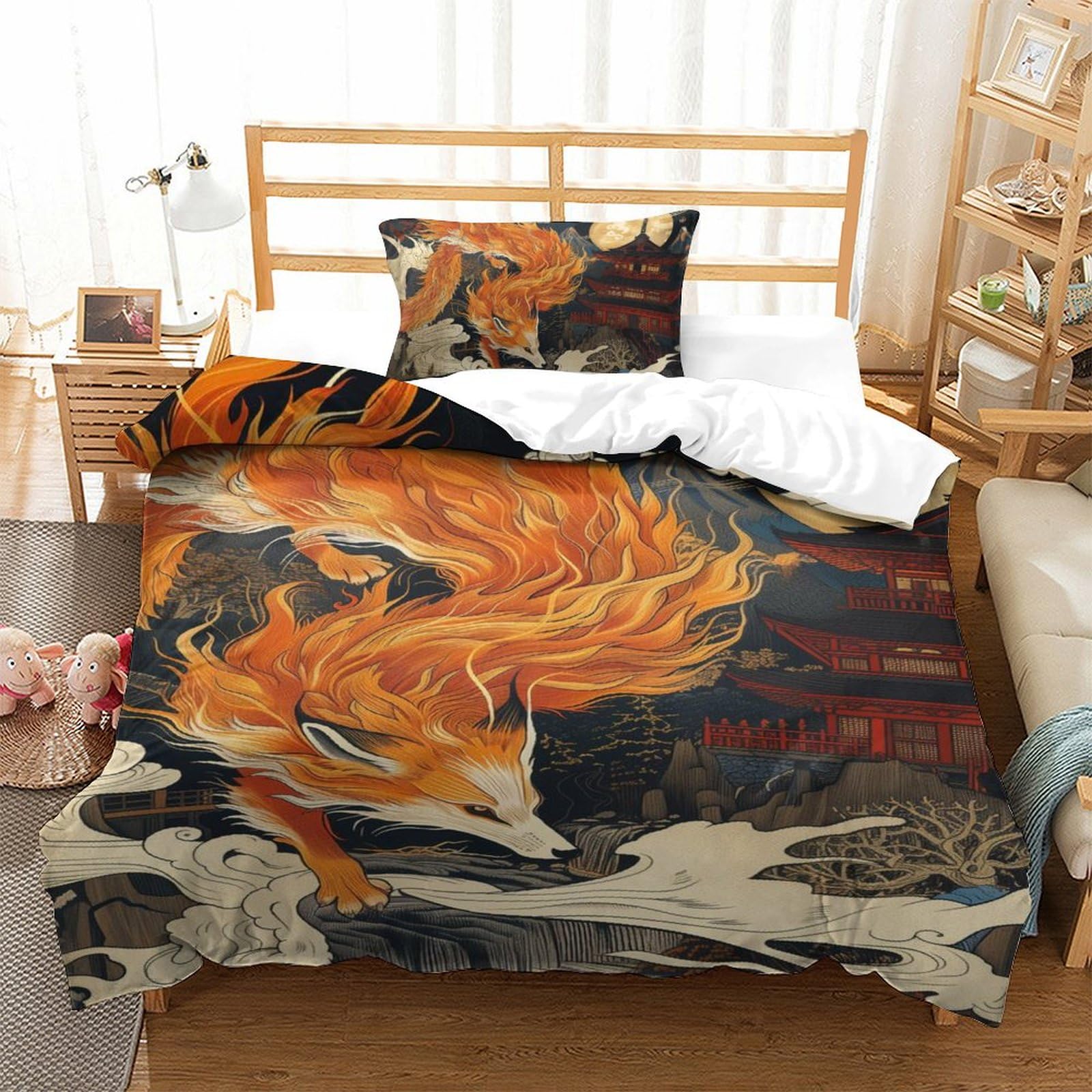 Housse couette 3D fermeture éclair 135x200 cm avec sa taie d'oreiller