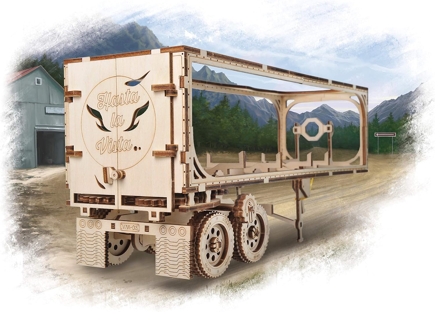 UGEARS Trailer for Heavy Boy Truck VM-03 Self-Assembling 3D Wooden Model