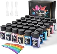 Smalltongue Mica Powder 36 Colors - Premium Pigment for Epoxy Resin, Soap, Lip Gloss, Crafts, Nails | 10g Bottles