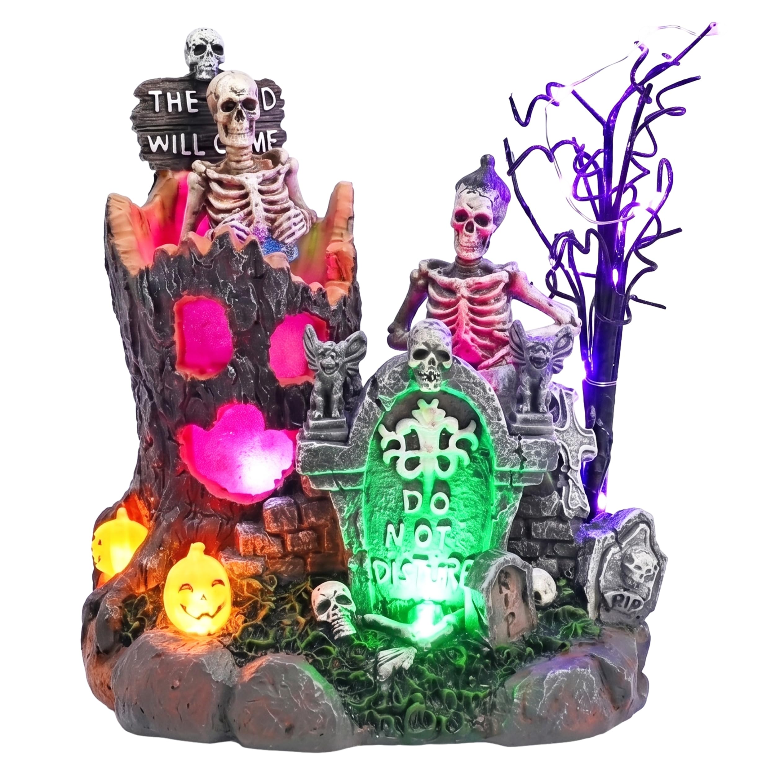 Pueblo de Halloween Valery Madelyn iluminado para decoración de mesa y fiesta en casa