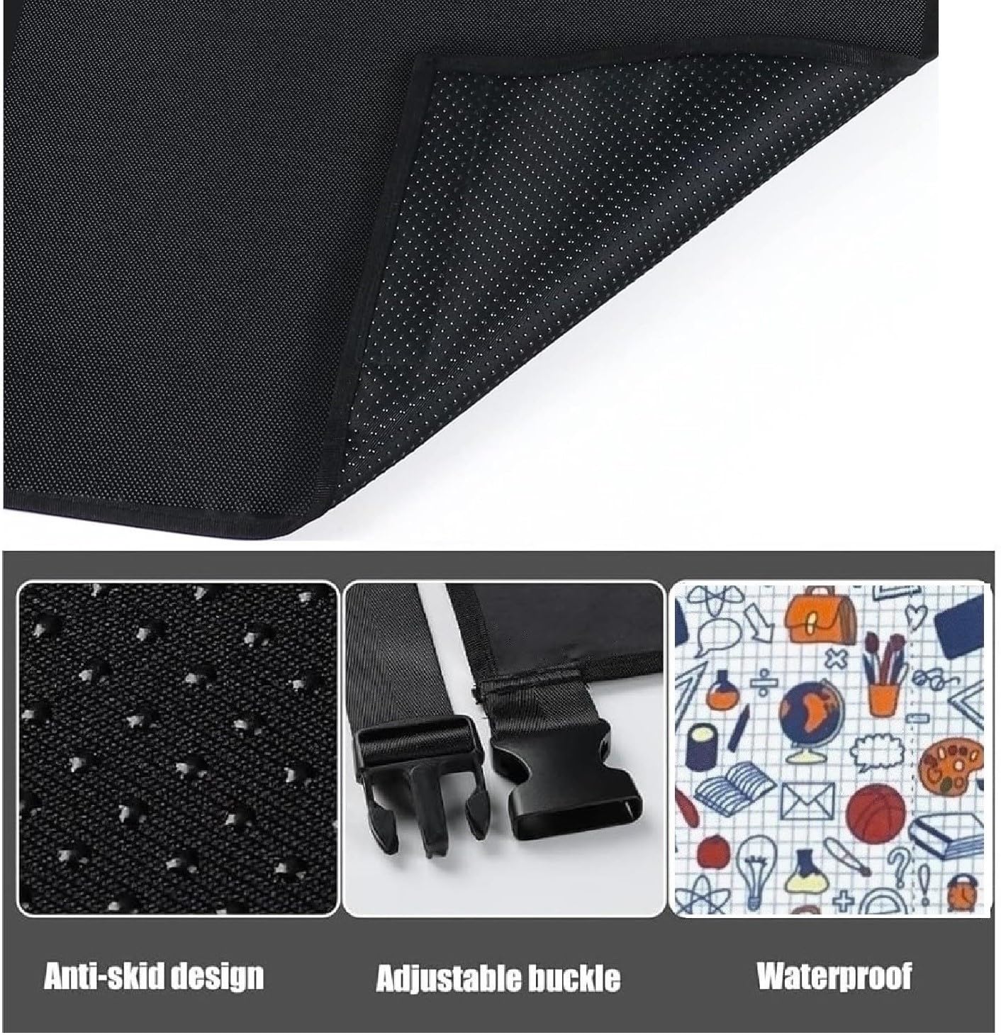 LEX TAVIS® Airplane Seat Extender for Kids Toddler Airplane Bed Baby Hammock Foot Rest for Flying Nap Cot for Flight Kid Plane Footrest Portable Sleeping Mats Child Travel Essentials Accessory. (PRINTED-1) - Image 2 thumbnail