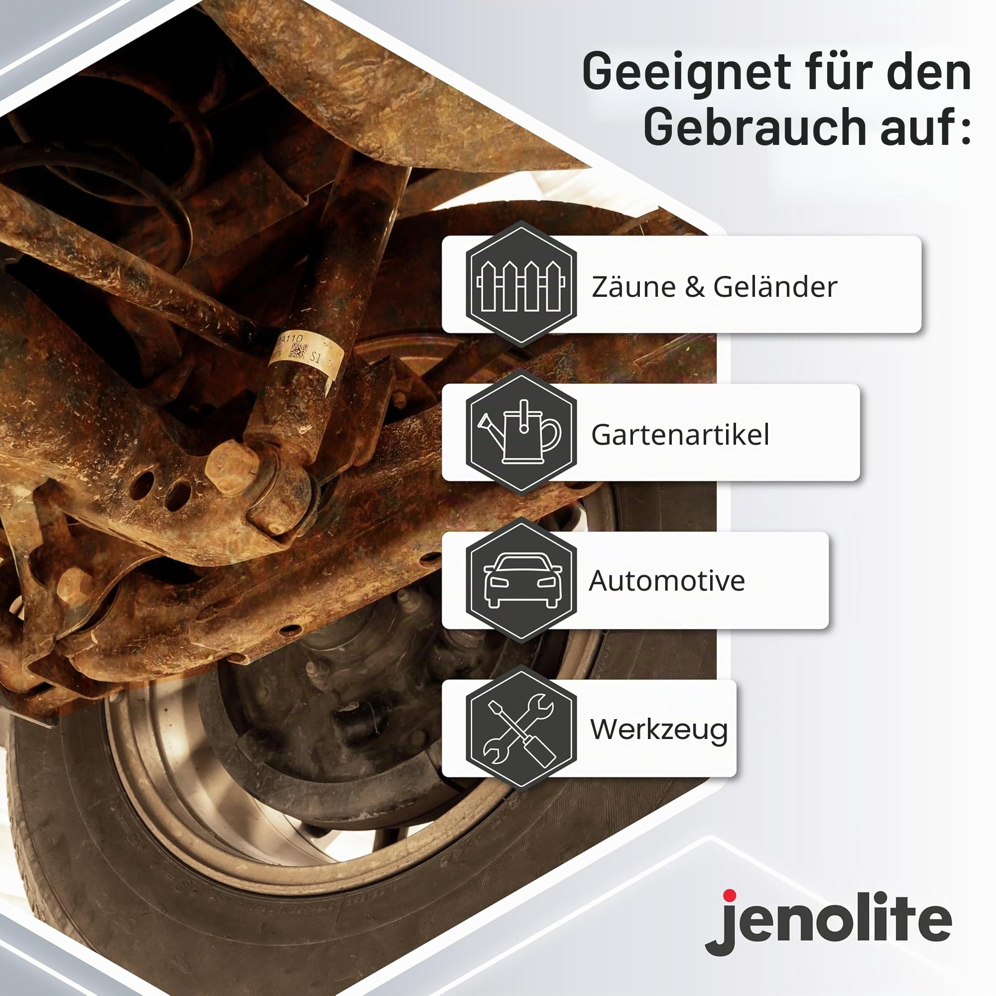 JENOLITE- Rostumwandler Spray mit Dispenser. Einfach aufzutragen, kein Abspülen oder Abwischen erforderlich. Inhalt: 1 Liter