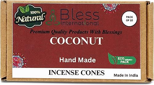 Bless International Coco 100% natural, conos de incienso hechos a mano, sumergidos a mano, orgánicos, sin productos quĂmicos para purificaciĂłn, Bless International Coco 100% natural, conos de incienso hechos a mano, sumergidos a mano, orgánicos, sin productos quĂmicos para purificaciĂłn,