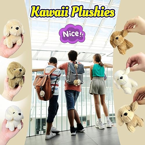 Miniatura 6 de Animales de peluche de perro marrón, juguetes de peluche Kawaii para niñas y niños, mini juguetes de peluche para perros, peluches lindos, animales