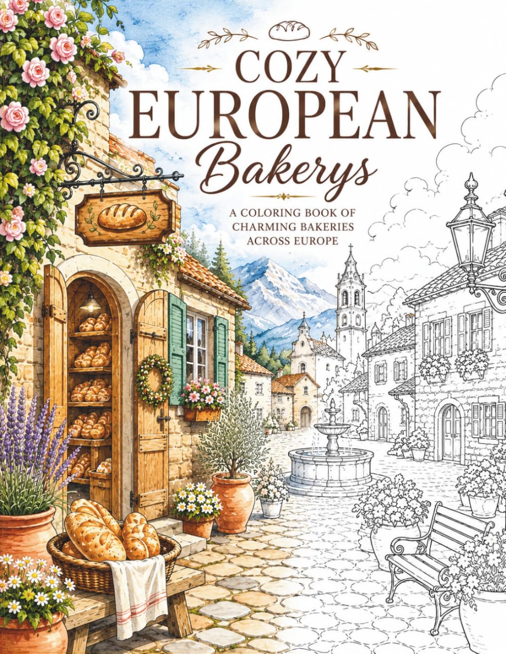 Cozy European Bakeries: A Coloring Book of Charming Bakeries, Cozy Cafés and Sweet European Escapes (The Art of Everyday Escape - Adult Coloring Books)