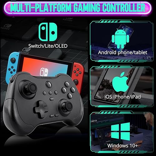 Miniatura 2 de Coolaado Wireless Controller for XboxSwtichPS34, Bluetooth Handheld Gaming Joysticks Gamepad Compatible With iPhoneAndriod PhonesPC (Black)