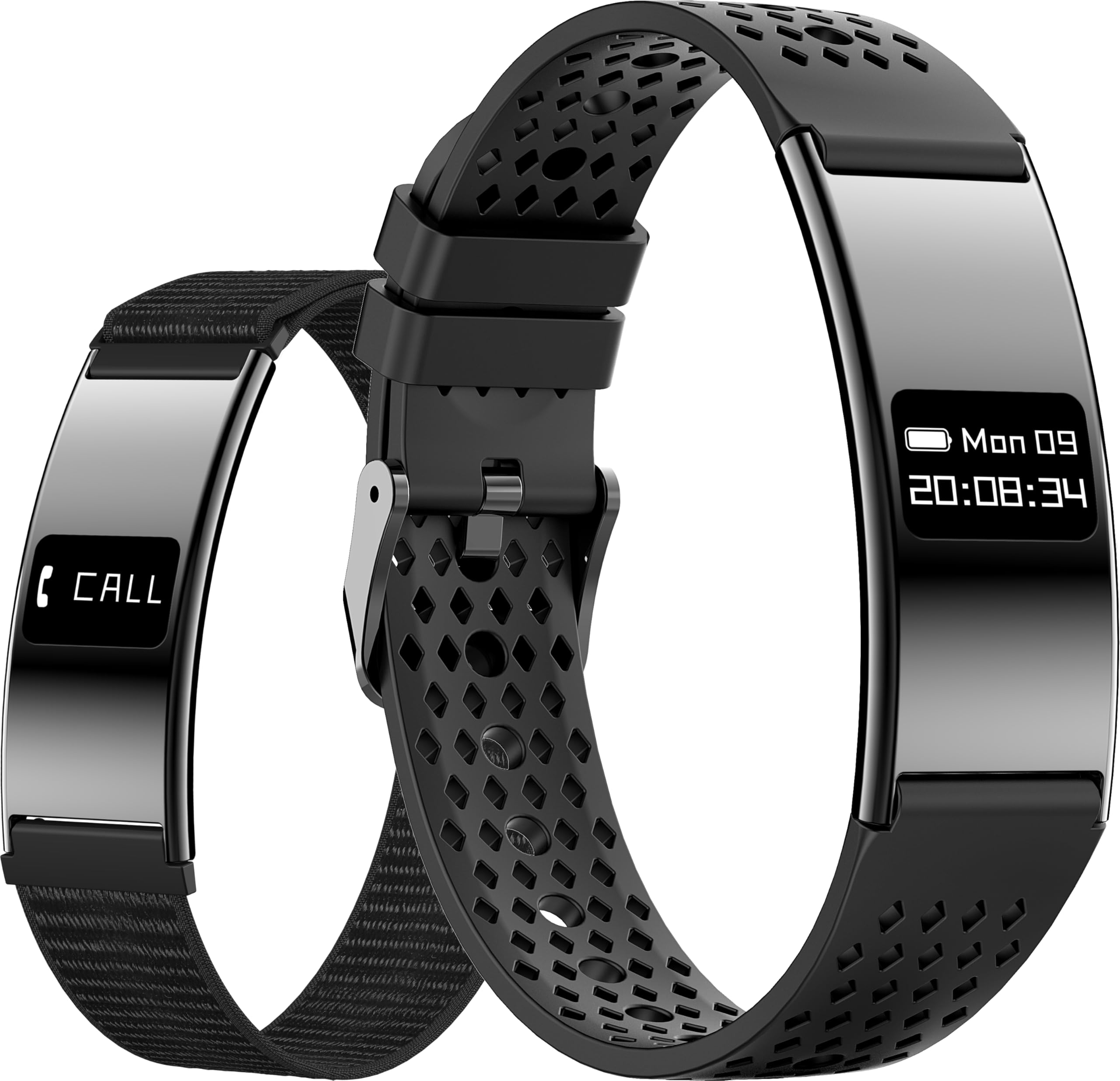 findtime Smart Bracelet Ultra Thin Fitness Tracker for Women Men Slim Health Band Sleep Heart Rate Monitor Pedometer Step Counter Lightweight Ladies Wearable Activity Tracker, Free App Two Straps