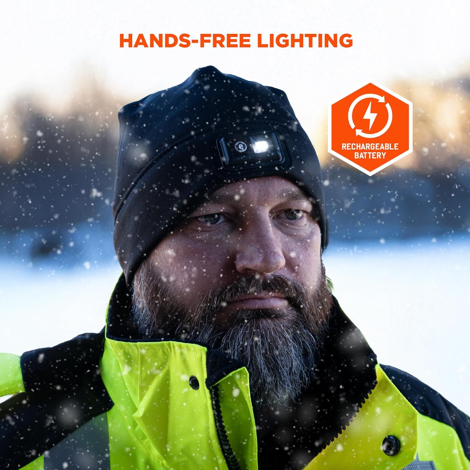 Ergodyne N-Ferno 6801 Winter Skull Cap with Rechargeable LED Light