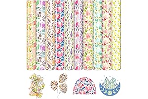 Watercolor Floral Heat Transfer Vinyl - Waterproof Floral HTV for T-Shirts
