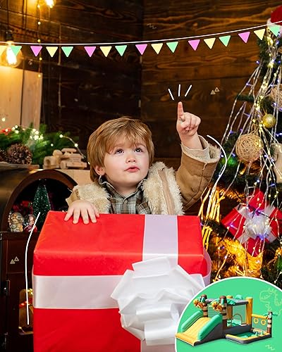 Miniatura 4 de AirMyFun Casa Inflable de Rebote de Dinosaurio para Niños de 3-8 con Soplador – Castillo Inflable Grande con Tobogán, Castillo de Salto para Niños