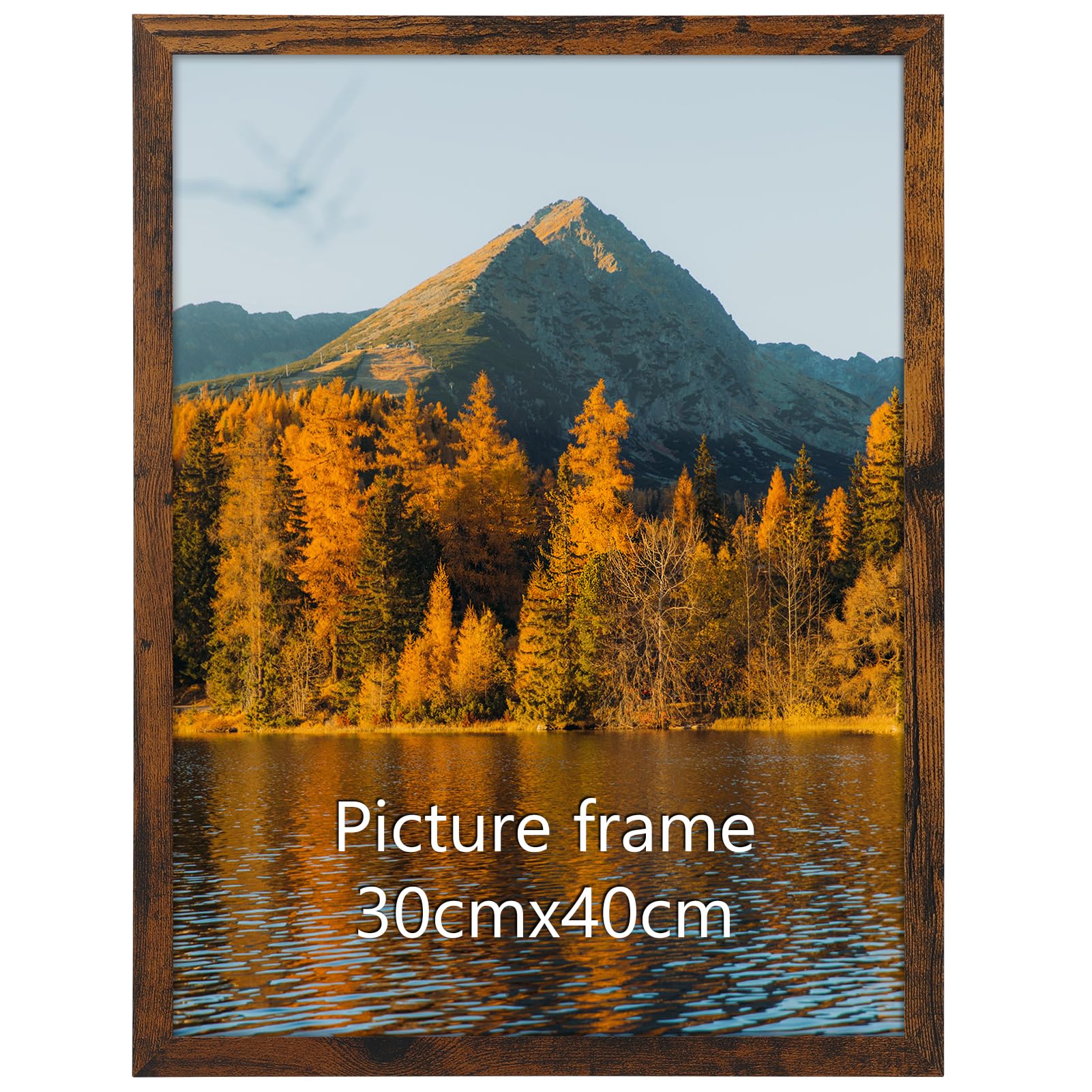 Vasemouh Brown 30x40cm Photo Frame, Vintage MDF Wooden Picture Frame for Living Room, Bedroom and Office, Wall Hanging Vertical or Horizontal, Single