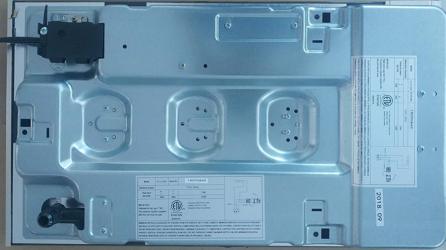 Ramblewood 2 burner gas cooktop(Natural Gas), GC2-48N, ETL Safety Certified.