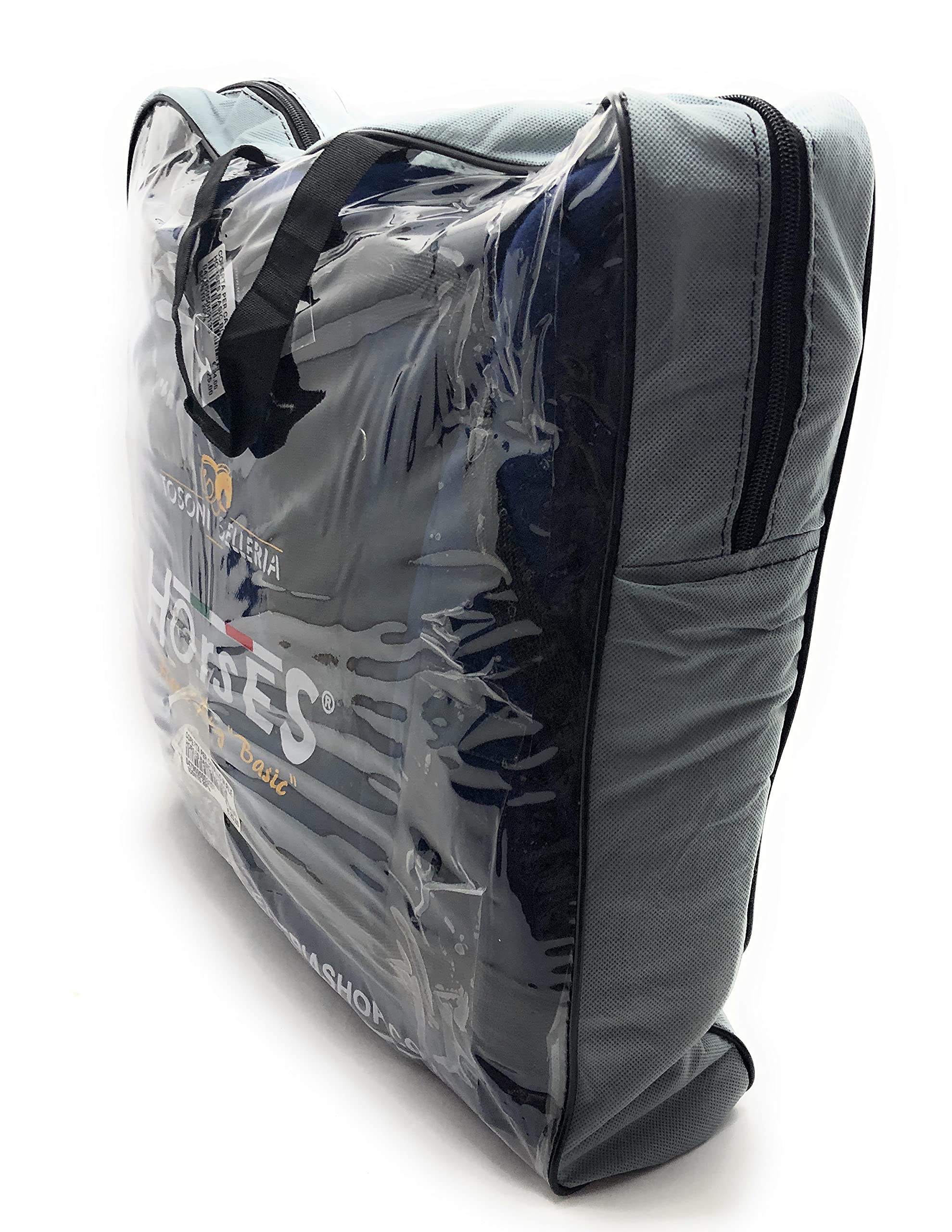 Horses, Coperta per Cavallo in Pile, Modello Basic, Morbida e Comoda, ideale per Trasporto e Dopo Lavoro, Blu 135 cm