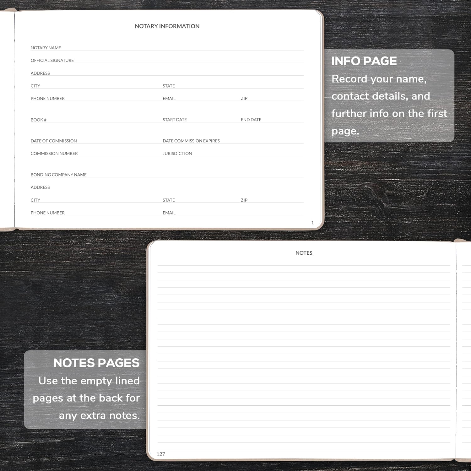 Skyline Notary Journal – Official Notary Public Record Book with Numbered Pages – Log Book for Notarial Acts & Records – Notary Supplies – 250 Entries, Hardcover, 10x7″ (Seashell)
