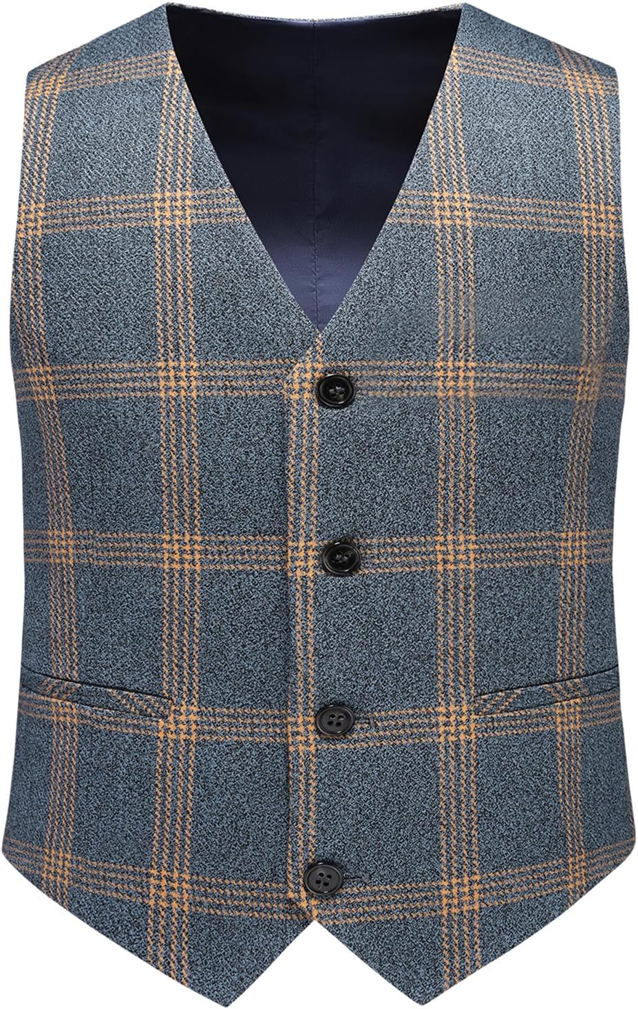 Boys Slim Fit Suit Tuxedo for Boy Check Plaid 3 Piece Suit Set for Kid Formal Boys Dress Clothes Wedding Ring Bearer Outfit - Image 3