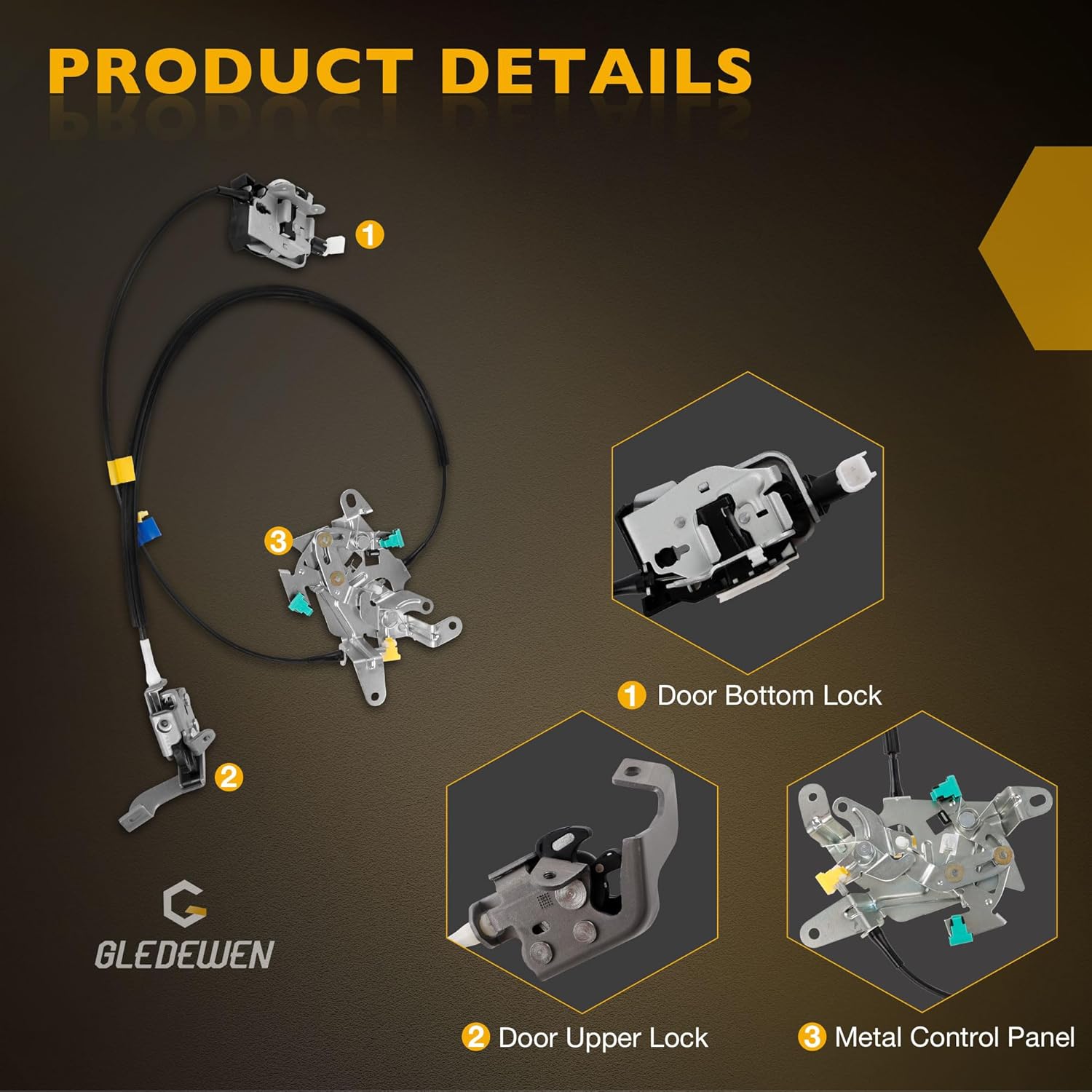 Gledewen Rear Door Lock Latch Actuator LH RH Compatible with 2008-2016 Ford F-250 / F-350 Super Duty Repalces AC3Z28264A01B AC3Z28264A00A 2PCS Driver and Passenger Side Power Door Lock